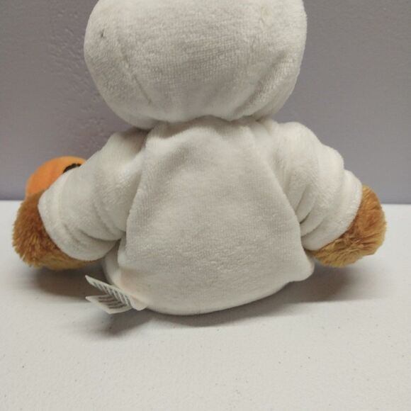 Rare Plushland 2006 Halloween Teddy Bear Ghost Costume Mask Pumpkin Small Plush - Picture 6 of 12
